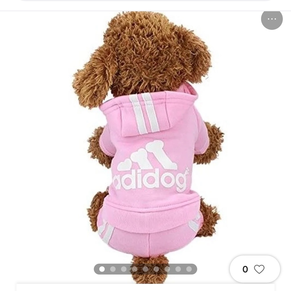 Adidog Dog Hoody, L, Pink